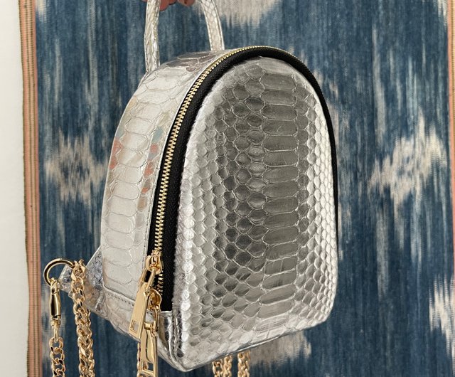 Mini snakeskin online backpack