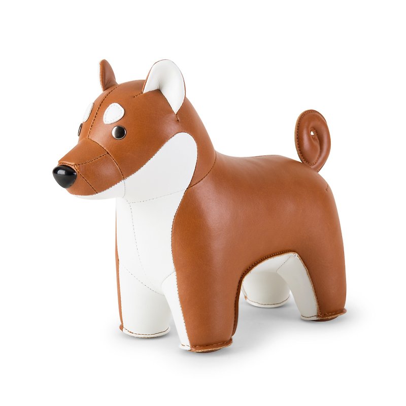 Zuny - Shiba Inu Style Animal Bookend - Items for Display - Faux Leather Multicolor