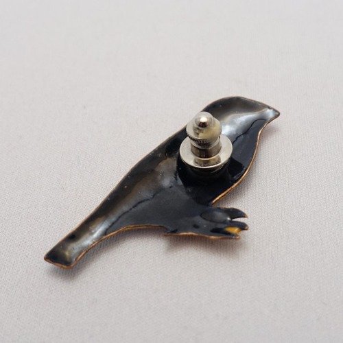 文鳥の七宝焼ピンブローチ - ショップ 七宝焼の工房Uncle Z