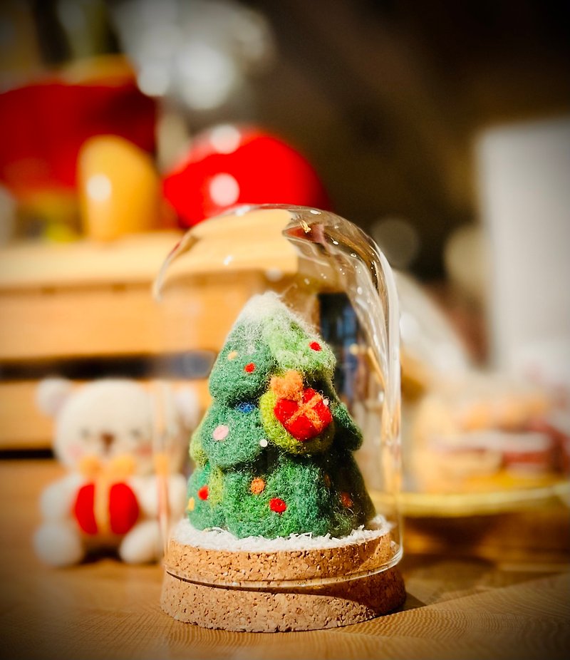 手作羊毛氈聖誕樹/附質感聖誕小卡/聖誕禮物/交換禮物 - 裝飾/擺設  - 羊毛 