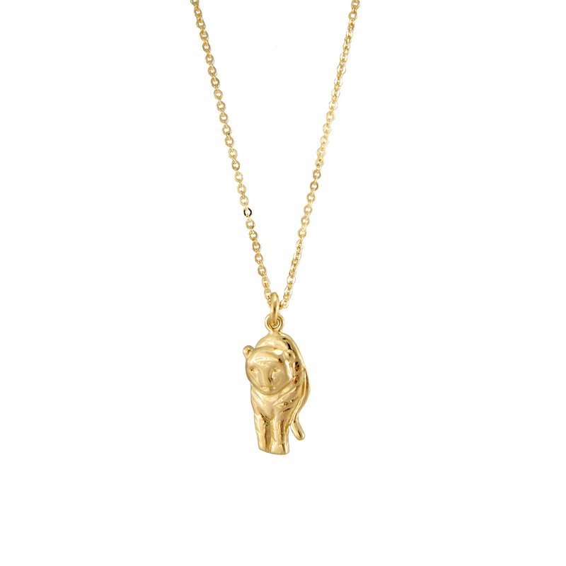 Tiger Necklace Zodiac series tiger animal necklace sterling silver plated with 18K gold recommended as a gift - สร้อยคอ - เงินแท้ สีทอง