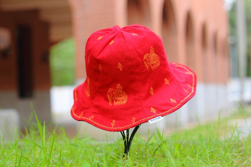 [Exotic Series - wound Videos India as double-sided bud hat] - Hats & Caps - Cotton & Hemp Red