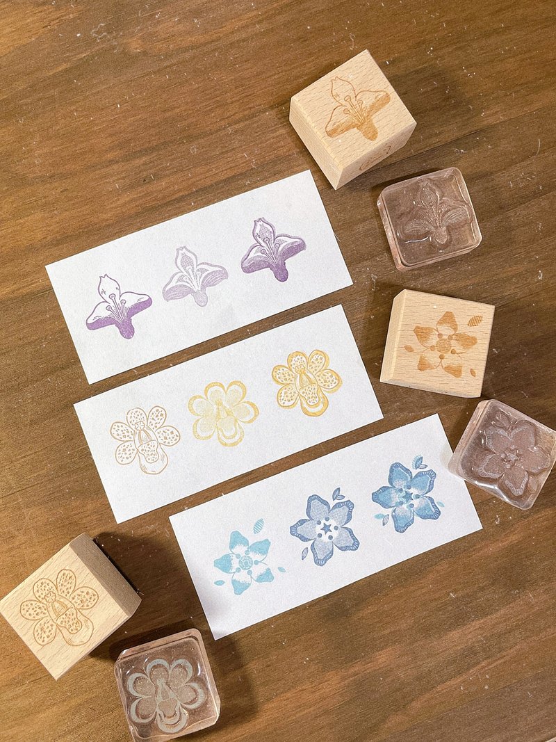 Unique stamp sticker set/wood stamp Acrylic stamp - Stamps & Stamp Pads - Wood 