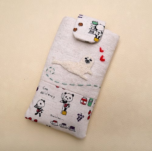 falabibo 小海豹刺繡手機袋(M) 適合5吋手機