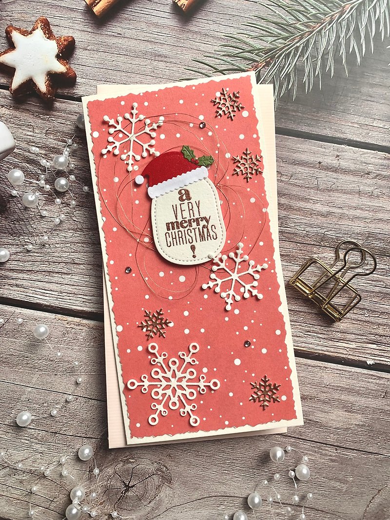 Christmas CardChristmas Card_Coral Red - การ์ด/โปสการ์ด - กระดาษ สีแดง