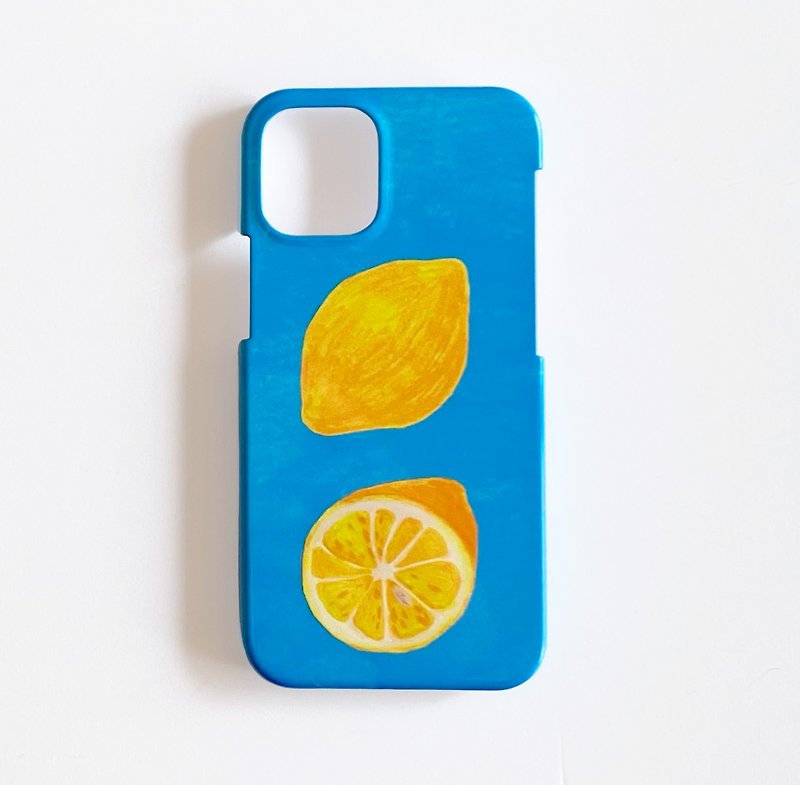 Smartphone case lemon blue made to order - Phone Cases - Plastic Blue