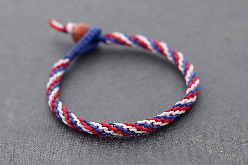 Hand Woven Bracelets, Bold Color Unisex Bracelets, Basic Braided Cuff Bracelets - สร้อยข้อมือ - ผ้าฝ้าย/ผ้าลินิน สีน้ำเงิน