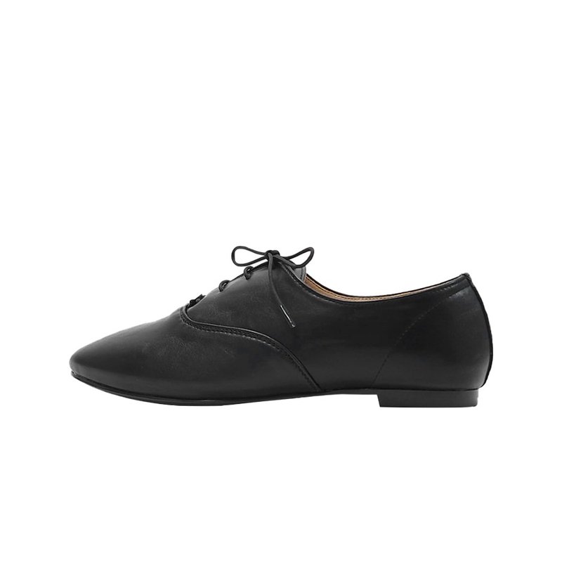 PRE-ORDER SPUR Tobi Lace-up_Loafer_RA7014 BLACK - รองเท้าหนังผู้หญิง - วัสดุอื่นๆ 