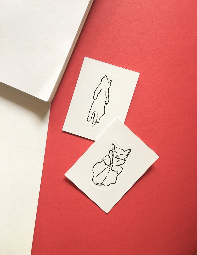 Little Sticker Set 08 – Sleepy cats - Stickers - Paper White