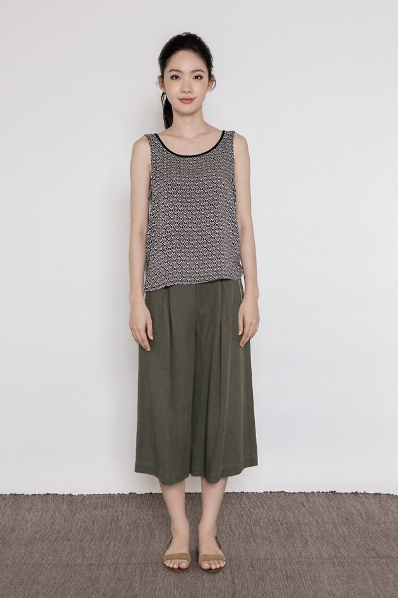 Free The Soul Wide Leg Trouser - Olive Green - Women's Pants - Other Materials Khaki