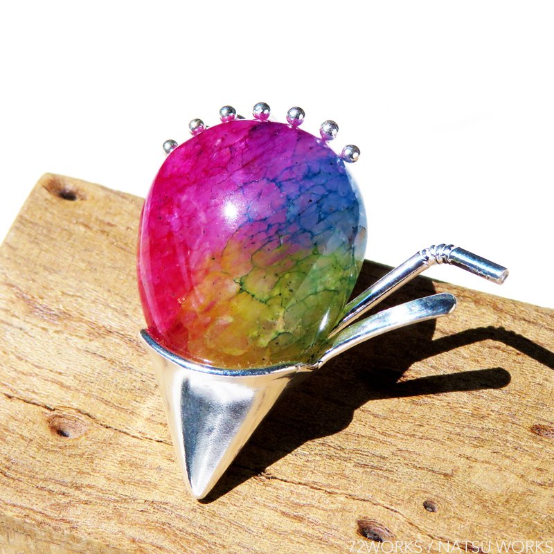 かき氷ブローチ  Shave Ice Quartz Brooch - 胸針 - 寶石 多色