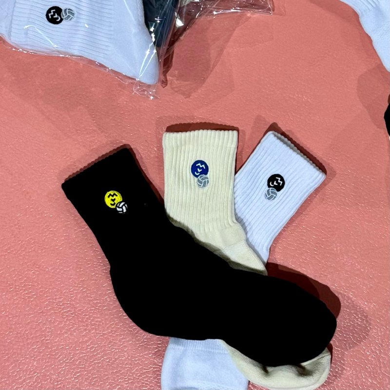 Electric embroidered totem sports socks - Fitness Accessories - Cotton & Hemp White