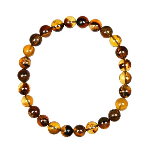 正佳珠寶 Gemsrich Jewelry 【正佳珠寶】蜜蠟琥珀 高品溶洞植物藍珀 6.8-7.3mm 溶洞植物藍珀
