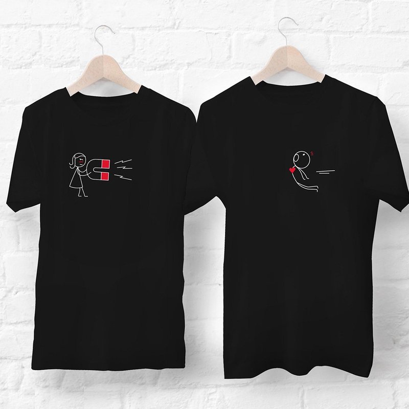 Magnet black T-shirt - เสื้อฮู้ด - ผ้าฝ้าย/ผ้าลินิน 