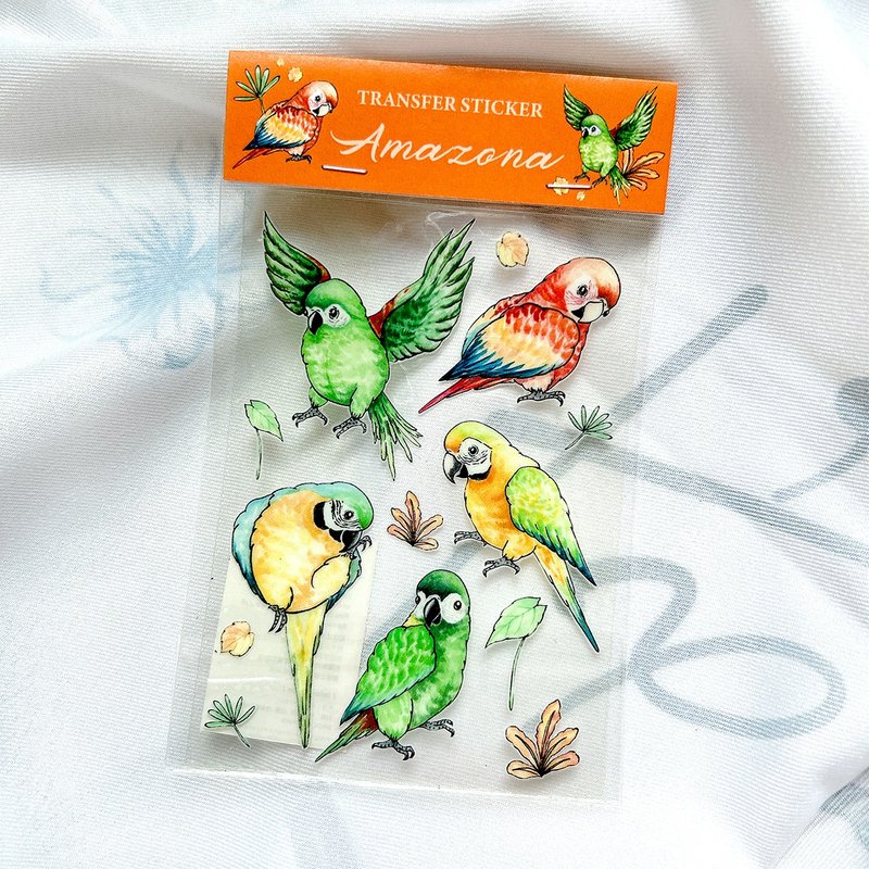 轉印貼紙 / 金剛鸚鵡圖鑑水晶轉印貼紙 - 貼紙 - 塑膠 