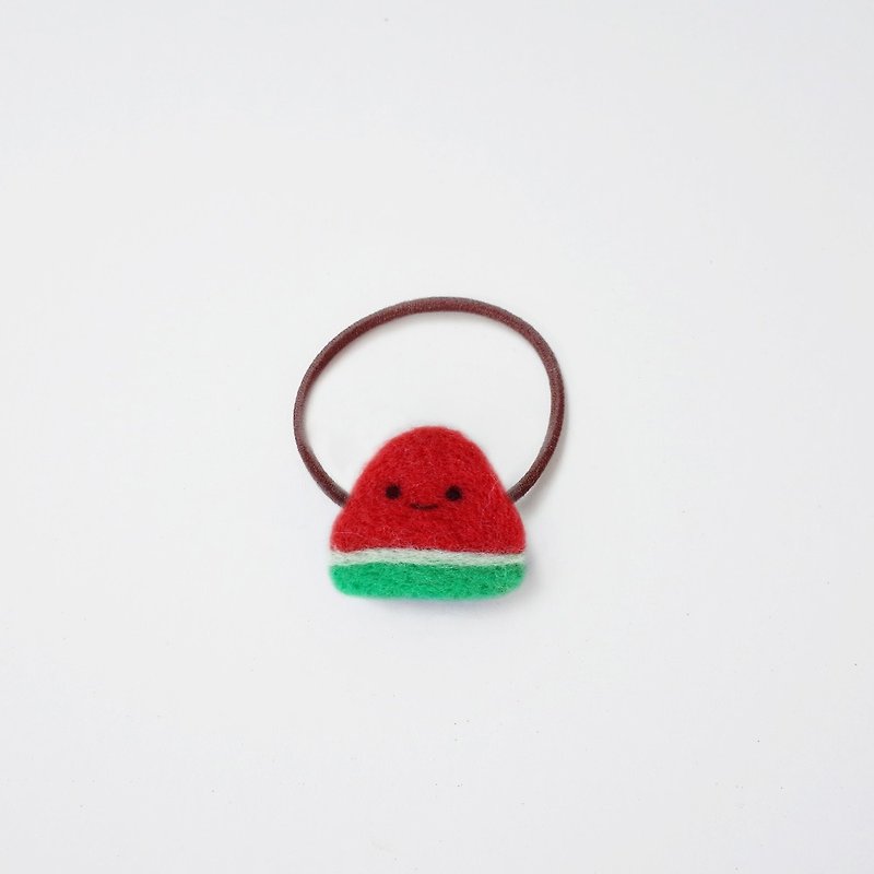 [Q-cute] Mini Watermelon - Hair Ring - เครื่องประดับผม - ขนแกะ สีแดง