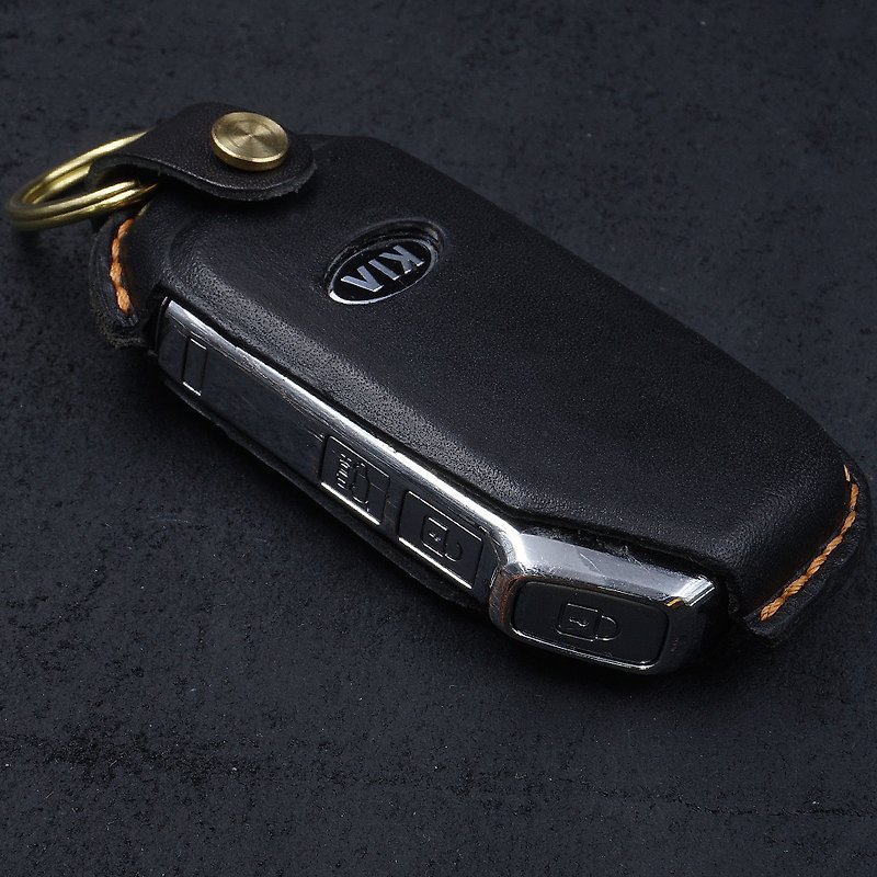 KIA Sorento 經典版七人座 豪華版六人座 起亞汽車 感應鑰匙套 - 鑰匙圈/鑰匙包 - 真皮 黑色