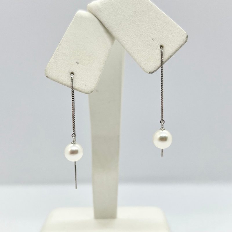 Iki Pearl Single Pearl American Earrings 7.0-7.5/7.5-8.0/8.0-8.5/8.5-9.0mm K18YG - Earrings & Clip-ons - Pearl White