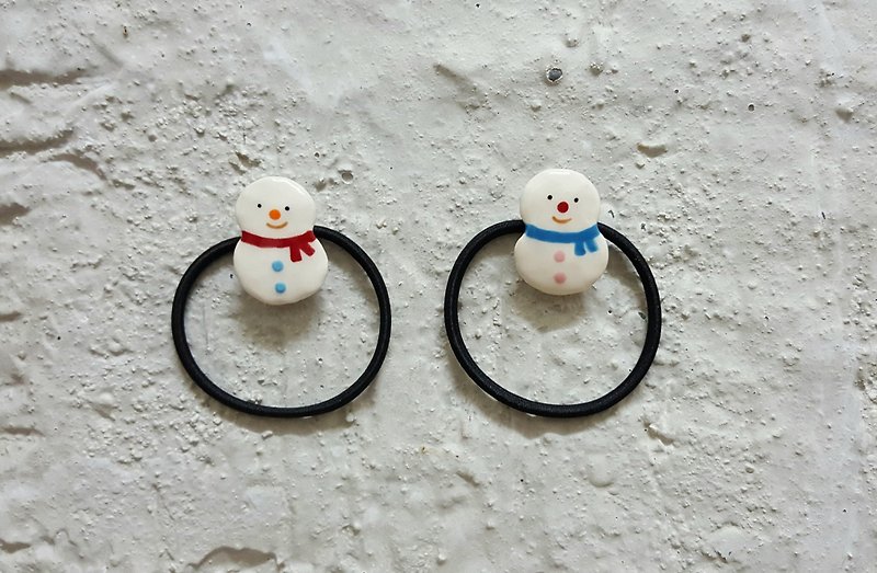 [Exchange Gift] Little Snowman Hair Tie (Free Box + Free Shipping) - Hair Accessories - Pottery Red