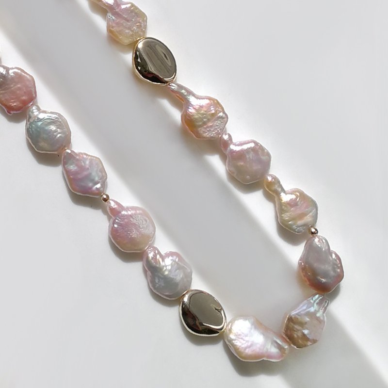 Geometry-20英吋不規則養殖淡水珍珠頸鍊【換季特惠】 - 項鍊 - 珍珠 白色