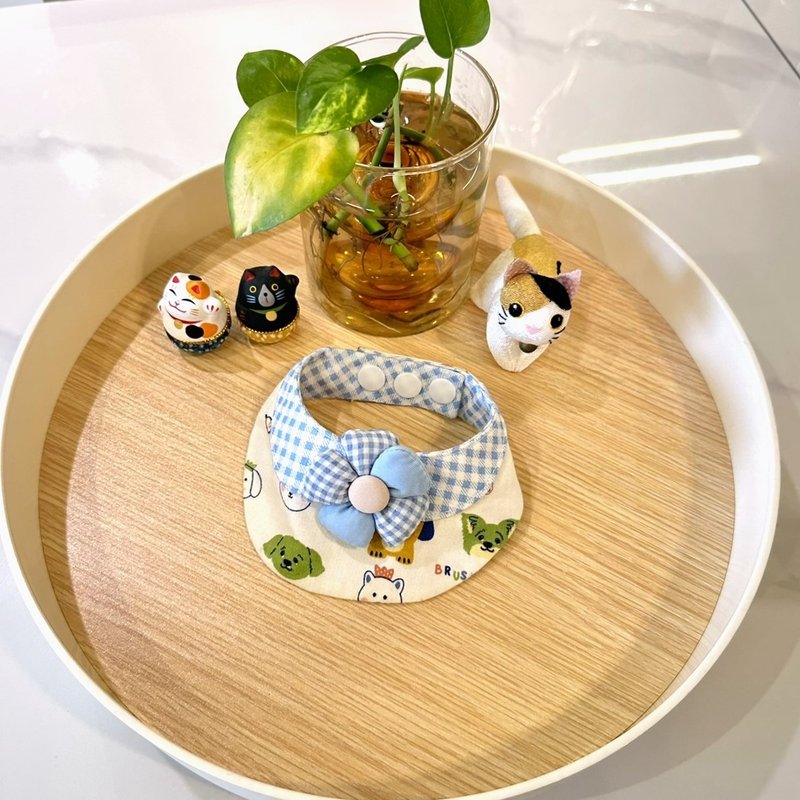 原創設計 寵物動物款可愛手作領巾-適合小型犬貓兔子 - 客製化寵物商品 - 棉．麻 