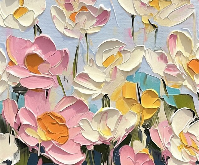 花言葉 油絵/抽象画/オリジナル作品/装飾画/リビング・ダイニング用