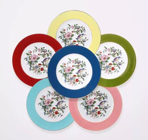 Belleek Taiwan 臺灣總代理 英國Aynsley 雀鳥系列 骨瓷色釉餐盤20cm 6色任選