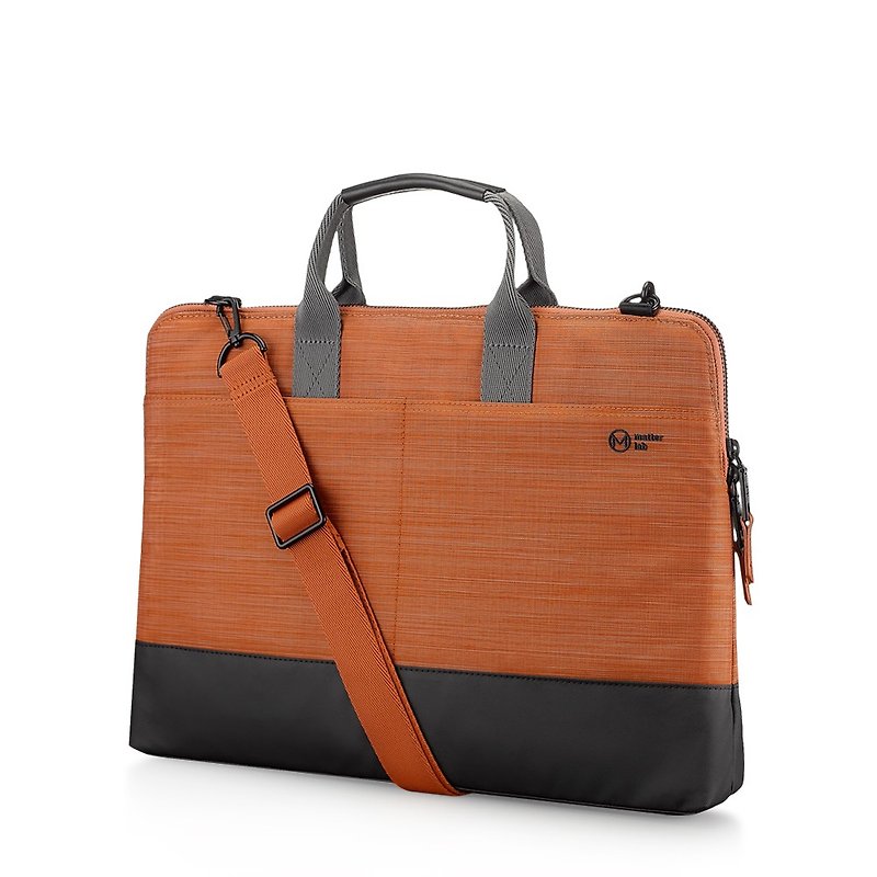 Anti-fouling and water-repellent Metro 15.6-inch Commuter Cache Business Bag-Chaoyang Orange - กระเป๋าแล็ปท็อป - วัสดุกันนำ้ สีส้ม