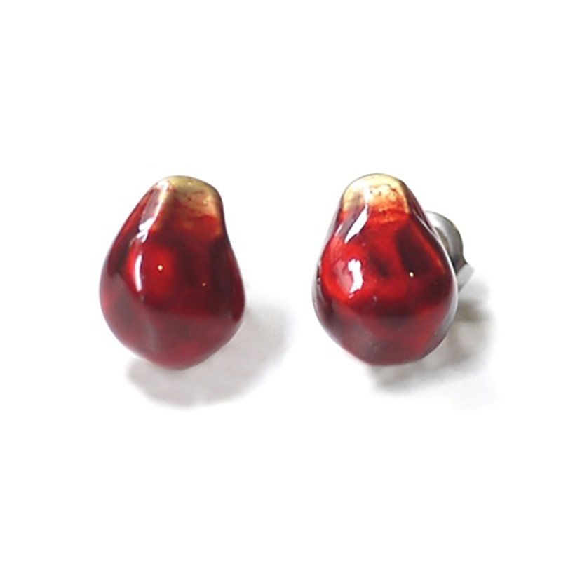 Pomegranate Pomegranate Earrings / Earrings PA331 - Earrings & Clip-ons - Other Metals Red
