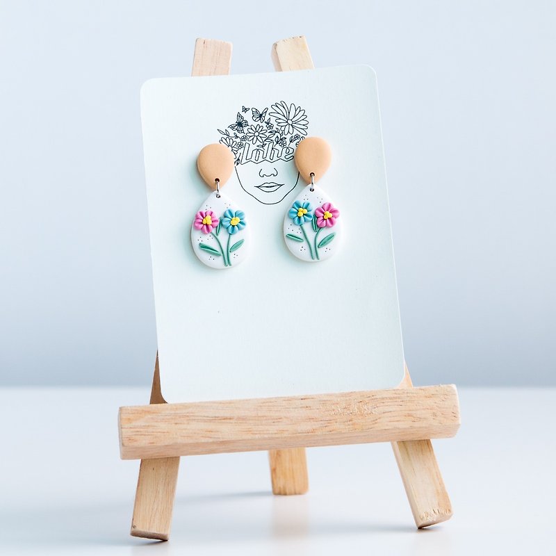 Alliyah Drops Handmade Polymer Clay Earrings Handcrafted Earrings - 耳環/耳夾 - 黏土 多色