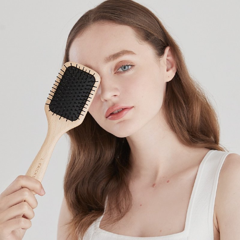 【Official flagship of L. ERICKSON】 1 air cushion hair comb|| small|| - Makeup Brushes - Wood Khaki