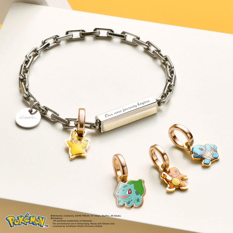 Pokémon Customized Box Chain Gemstone Bracelet (4 Colours) - สร้อยข้อมือ - โลหะ สีทอง