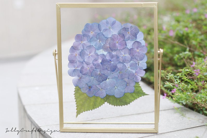 Purple blue hydrangea embossed natural dried flower suspension painting - Items for Display - Plants & Flowers Purple