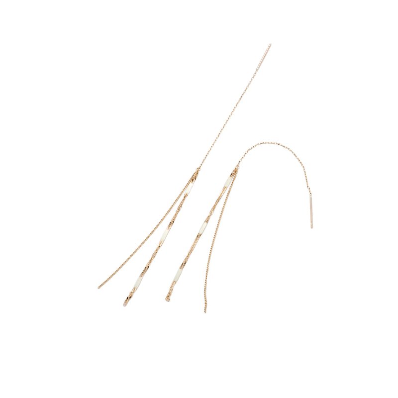 【sowi】旋金屬方片耳環 - 耳環/耳夾 - 其他金屬 金色