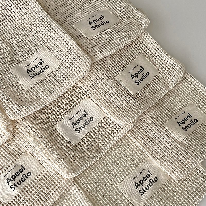 Branded waffle eco-friendly drawstring storage bag APEEL STUDIO - Storage - Cotton & Hemp Khaki