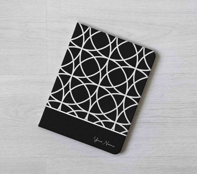 Nordic Geometry Abstract iPad case cover with stand for iPad mini 6 10.5 Air 5 - เคสแท็บเล็ต - พลาสติก สีดำ