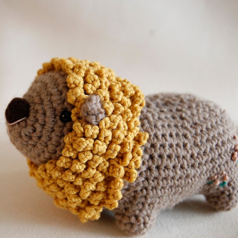 毛糸人形 手作り人形コーナー 動物 羊毛フェルト 刺繍 ライオンキング - 人形・フィギュア - その他の素材 イエロー