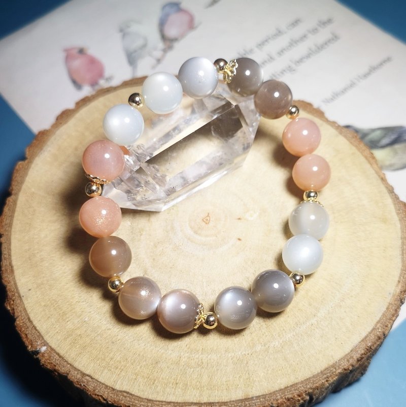 Multicolour Moonstone bracelet - สร้อยข้อมือ - คริสตัล ขาว