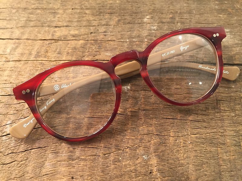 Absolute Vintage-Gage Street Yuzhi Street Round Young Frame Plate Glasses-Red - กรอบแว่นตา - พลาสติก 