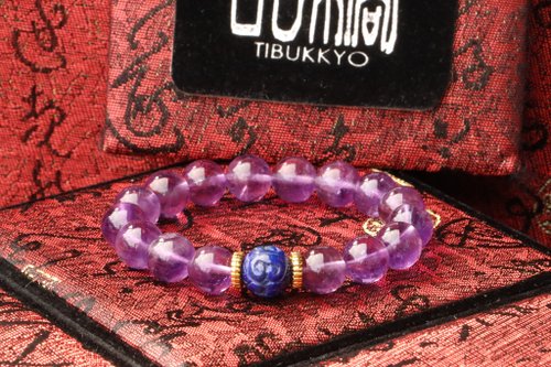 TIBUKKYO德榕藏品 原礦天然紫水晶手珠 10mm 青金石隔珠 手鏈 飾品手串 礦石 設計