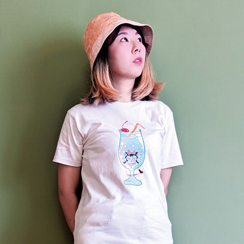 【T-shirt】Cherry Soda - Women's T-Shirts - Cotton & Hemp Yellow