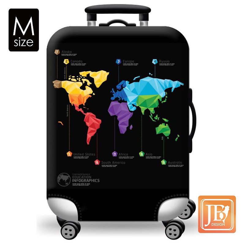 LittleChiliラゲッジカバー-世界地図M - スーツケース - その他の素材 
