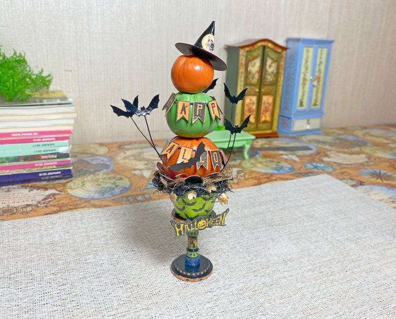 Tutorial on how to create a planter with pumpkins. 1:12. dollhouse miniature. - 其他數位設計 - 其他材質 