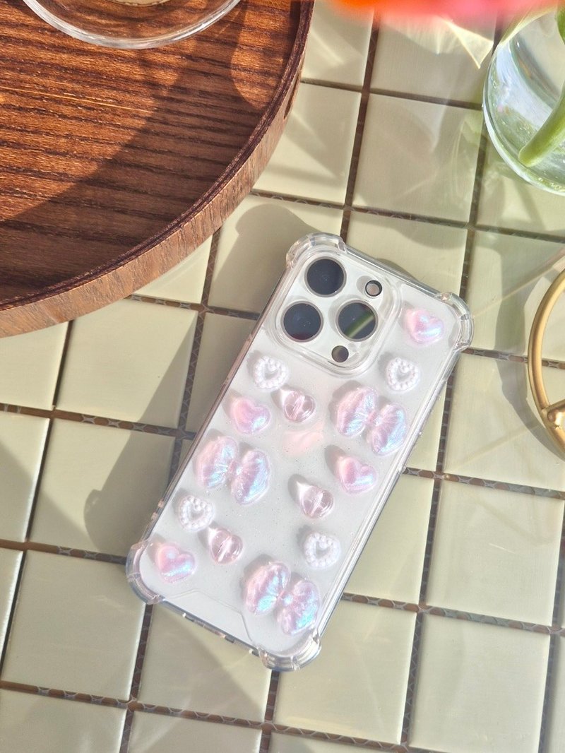 Glitter Ribbon Resin Phone Case - Phone Cases - Resin Pink