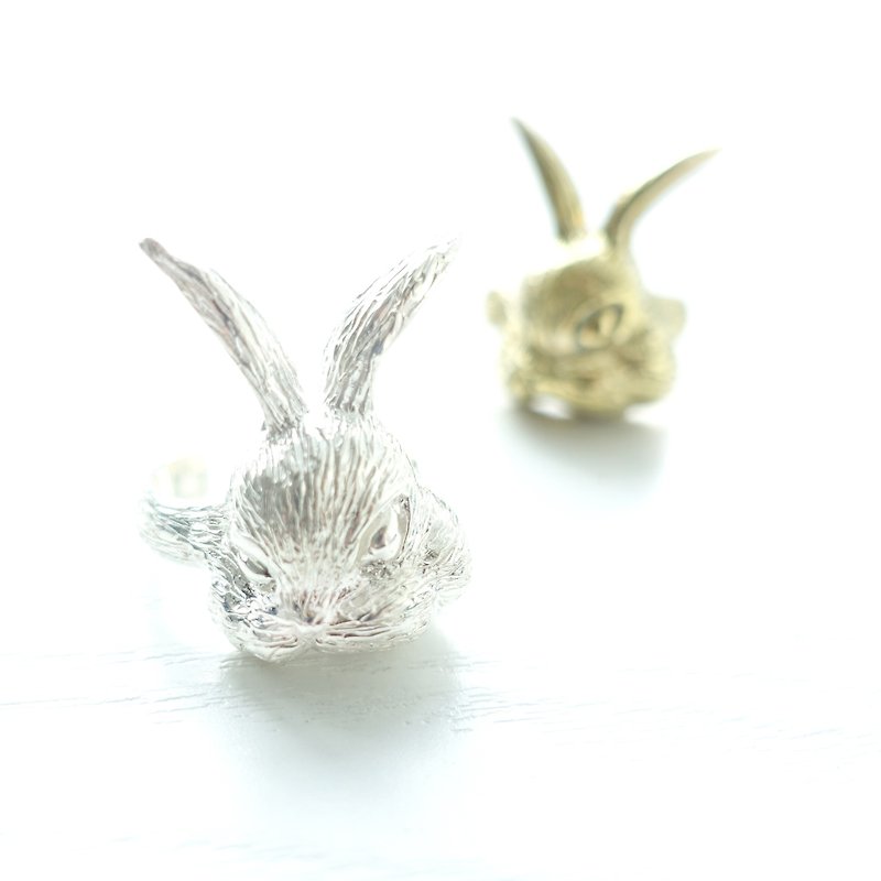 Bunny Rabbit Series - Rabbit Sterling Silver Brass Custom Ring - General Rings - Other Materials Silver