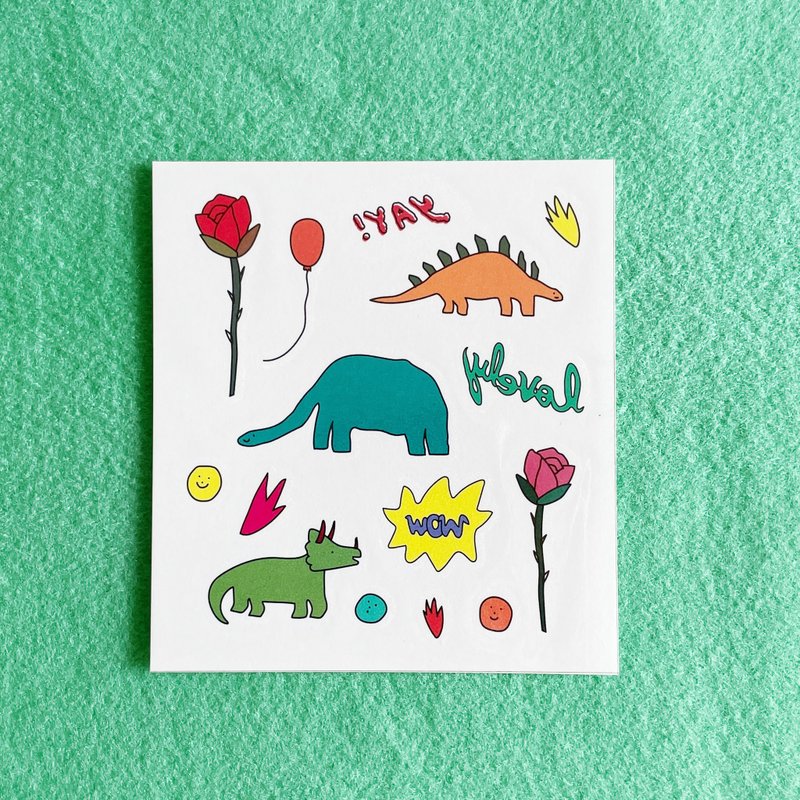 Noisy 2 Into Dinosaur Season Tattoo Sticker - สติ๊กเกอร์แทททู - กระดาษ สีเหลือง