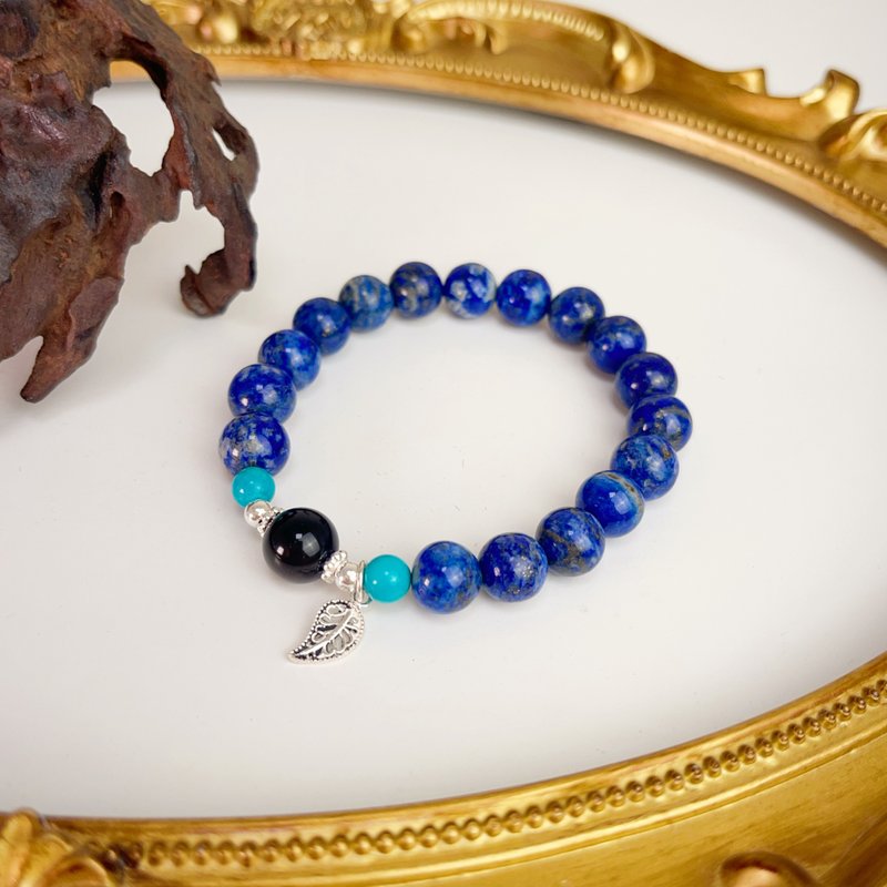 One Leaf Lapis Lazuli Bracelet - สร้อยข้อมือ - เครื่องเพชรพลอย 