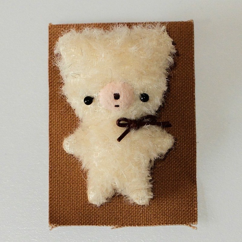 Brooch <bear> - Brooches - Other Materials White