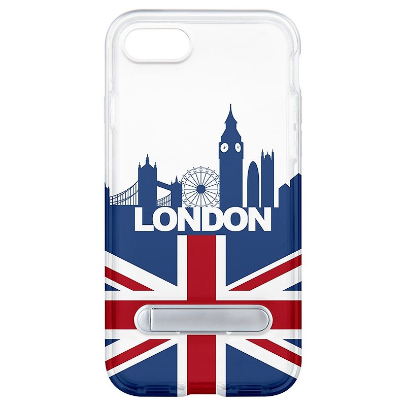 British style hidden magnet holder iPhone X 8 7 6 plus mobile phone case - เคส/ซองมือถือ - พลาสติก ขาว