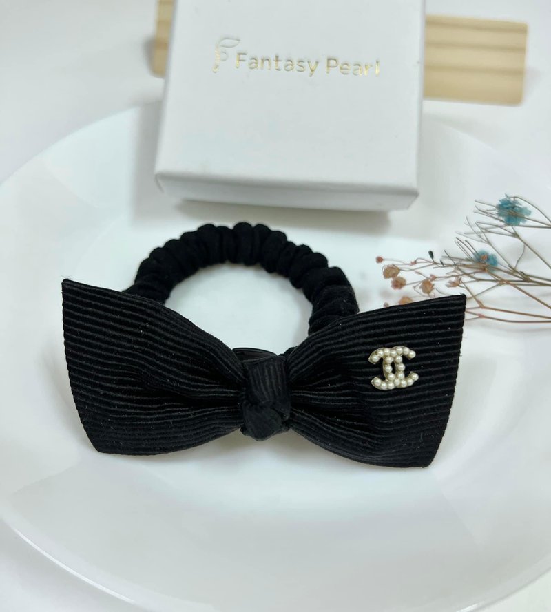 Old piece new work Xiaoxiang bow double C hair tie Reworked - เครื่องประดับผม - โลหะ 